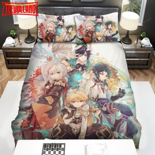 Genshin Impact Venti, Aether, Xiao And Kaedehara Kazuha Art Duvet Cover Bedding Sets