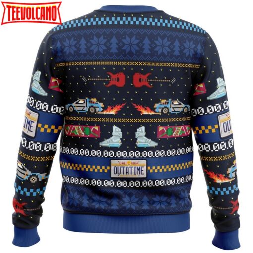 Get Back in Time For Christmas Back to the Future Ugly Christmas Sweater