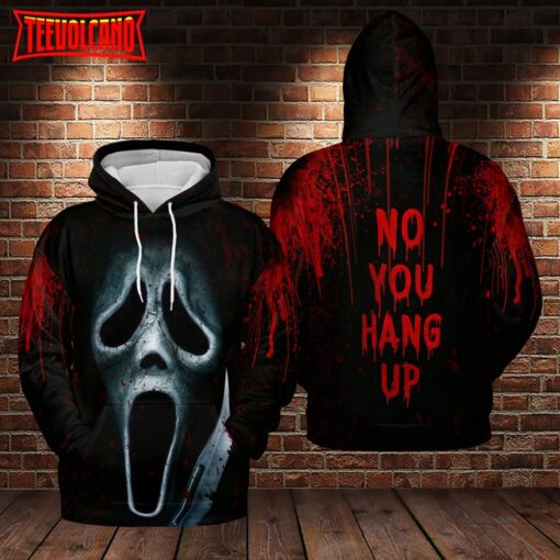 Ghost Face 3D Hoodies, Scary Movie No You Hang Up Halloween 3D Hoodies