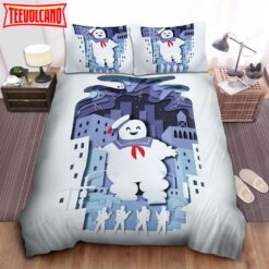 Ghostbusters Giant Mr. Stay Puft Digital Art Bed Sheets Duvet Cover Bedding Set