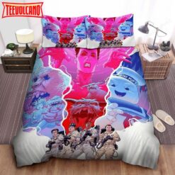 Ghostbusters Scientist Team &amp Scary Monsters Digital Artwork Duvet Cover Bedding Set