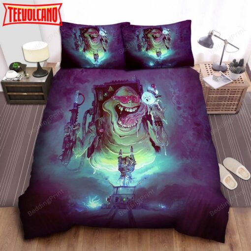 Ghostbusters Slimer In Digital Painting Bed Sheets Duvet Cover Bedding Sets