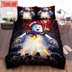 Ghostbusters Trying To Catch Stay Puft Marshmallow Man 3d Art Duvet Cover Bedding Set