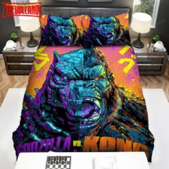 Godzilla Vs. Kong Face Split Art Bed Sheets Duvet Cover Bedding Sets