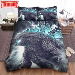 Godzilla With Blue Atomic Power Illustration Duvet Cover Bedding Sets