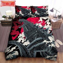 Godzilla With Grey Metal Skin Digital Art Bed Sheets Duvet Cover Bedding Sets