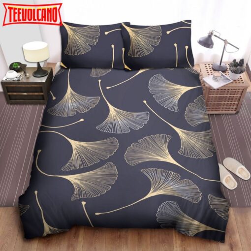 Gold Ginkgo Leaves Bedding Set Duvet Cover Pillow Cases