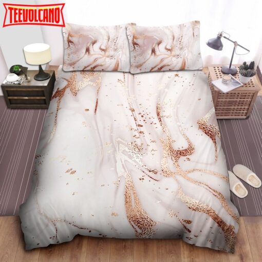 Gold Pink Quicksand Bed Sheets Duvet Cover Bedding Sets