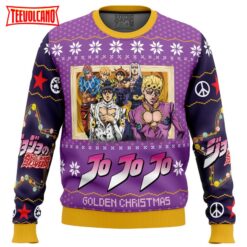 Golden Christmas Jojo’s Bizarre Adventure Ugly Christmas Sweater