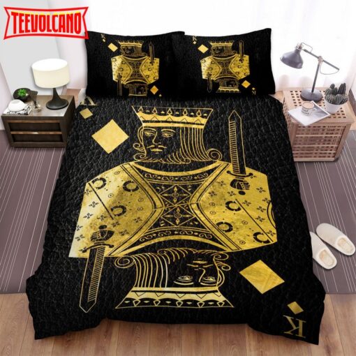 Golden Playing Cards King Diamonds Bed Sheets Duvet Cover Bedding Sets