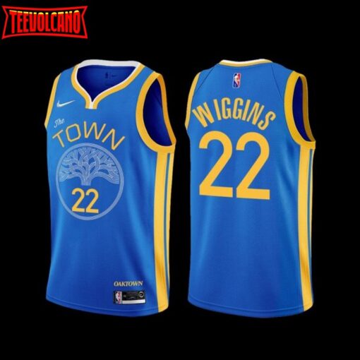 Golden State Warriors Andrew Wiggins 2022-23 Blue Earned Edition Jersey