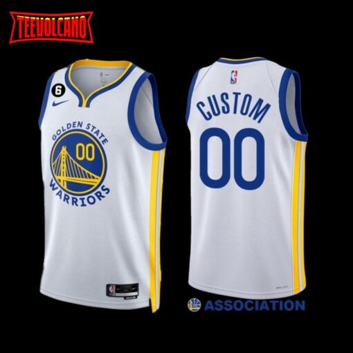 Golden State Warriors Custom 2022-23 Association Edition Jersey White NO.6 Patch