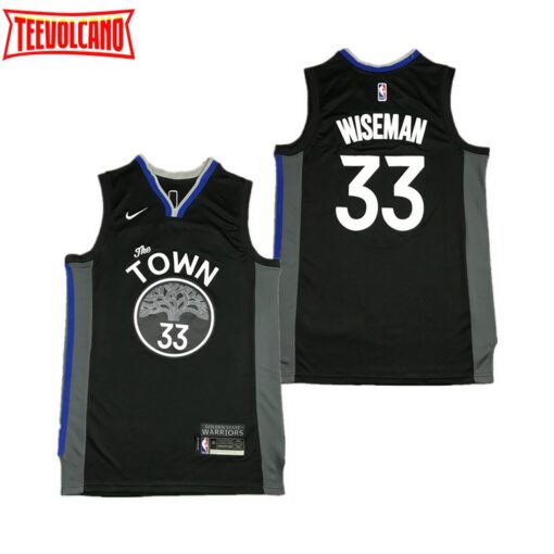 Golden State Warriors James Wiseman City Black Jersey