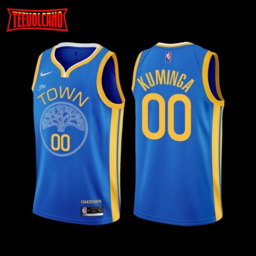 Golden State Warriors Jonathan Kuminga 2022-23 Blue Earned Edition Jersey