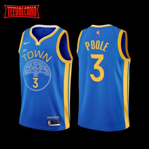 Golden State Warriors Jordan Poole 2022-23 Blue Earned Edition Jersey