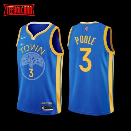 Golden State Warriors Jordan Poole 2022-23 Blue Earned Edition Jersey