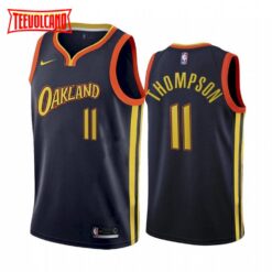 Golden State Warriors Klay Thompson 2021 Oakland City Navy Jersey