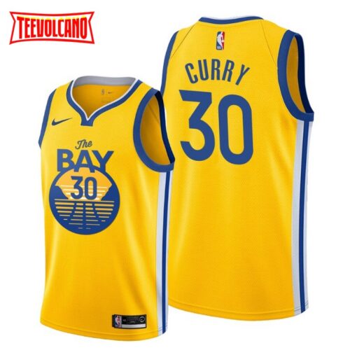 Golden State Warriors Stephen Curry 2020 Gold City Jersey