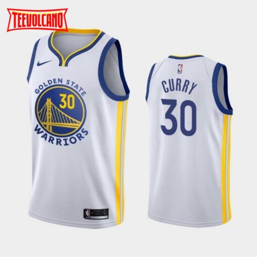 Golden State Warriors Stephen Curry 2020 White Association Jersey