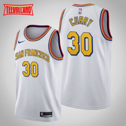 Golden State Warriors Stephen Curry 2020 White Classics Jersey