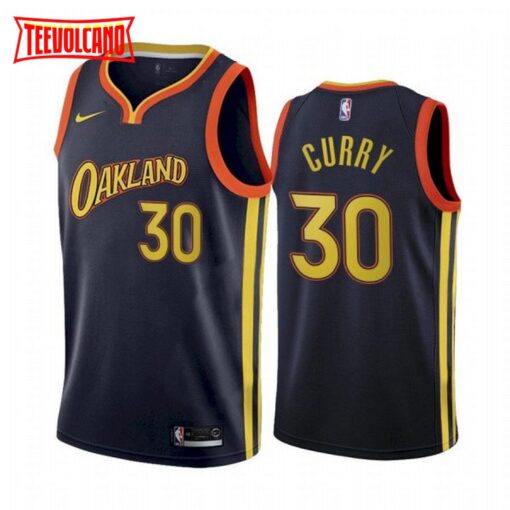 Golden State Warriors Stephen Curry 2021 Oakland City Navy Jersey