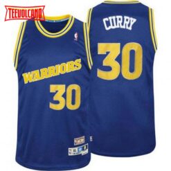 Golden State Warriors Stephen Curry Blue Throwback Jersey