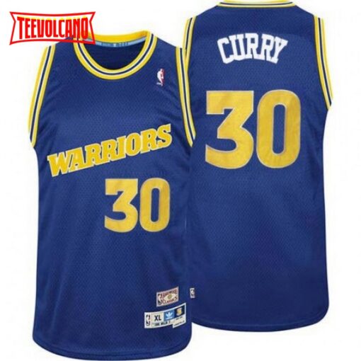 Golden State Warriors Stephen Curry Blue Throwback Jersey