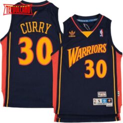 Golden State Warriors Stephen Curry Navy Throwback Jersey