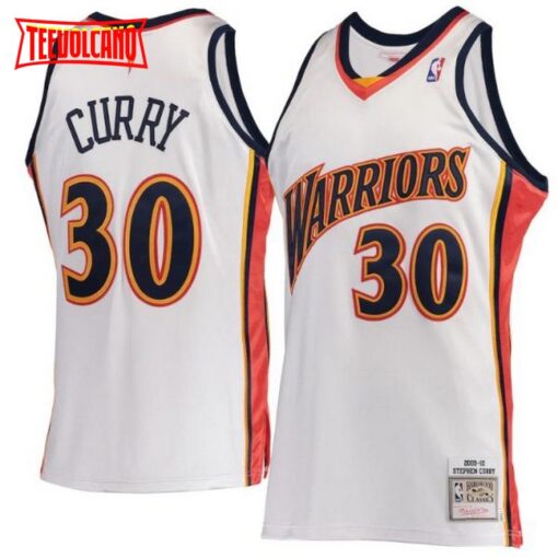 Golden State Warriors Stephen Curry White Throwback Jersey