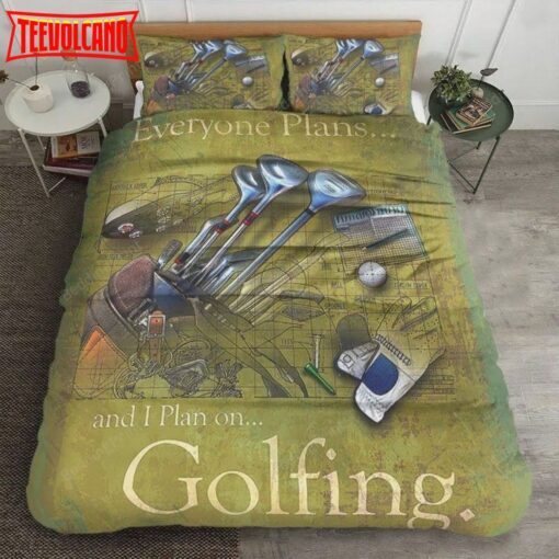 Golf I Plan On Golfing Bed Sheets Duvet Cover Bedding Sets