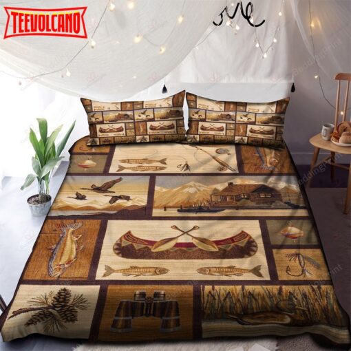 Gone Fishing Rustic Bedding Set Duvet Cover &amp Pillow Cases