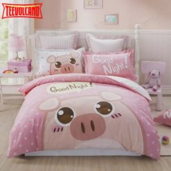 Good Night Cute Pig Bed Sheets Spread Duvet Cover Bedding Sets