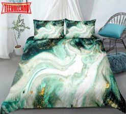 Green Gold Luxury Marble Bed Sheets Duvet Cover Bedding Sets