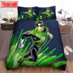 Green Lantern Flying With Rockets Bed Sheets Duvet Cover Bedding Sets