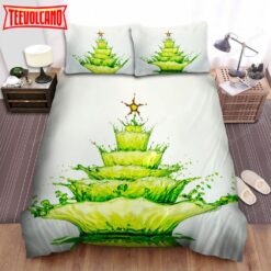 Green Liquid Dropped The Christmas Tree Duvet Cover Bedding Sets