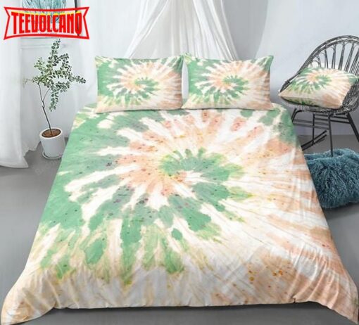 Green Orange Tie Dye Bed Sheets Duvet Cover Bedding Sets