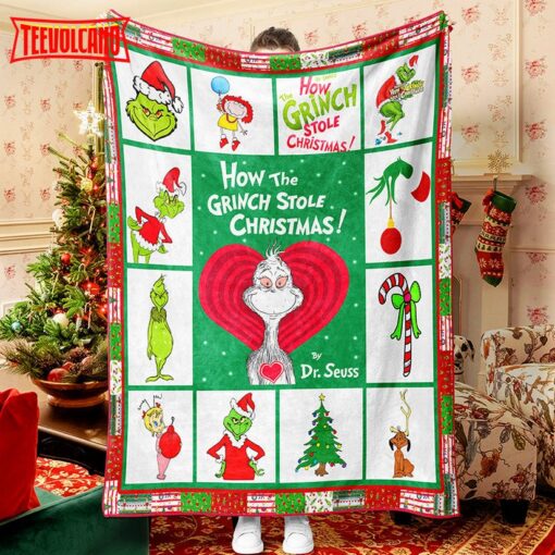 Grinch Animation Grinch Spirit Animal Throw Blanket Fleece Sherpa Blanket