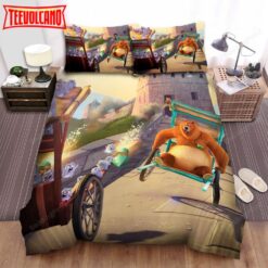 Grizzy And The Lemmings Grizzy Racing With Lemmings Duvet Cover Bedding Sets