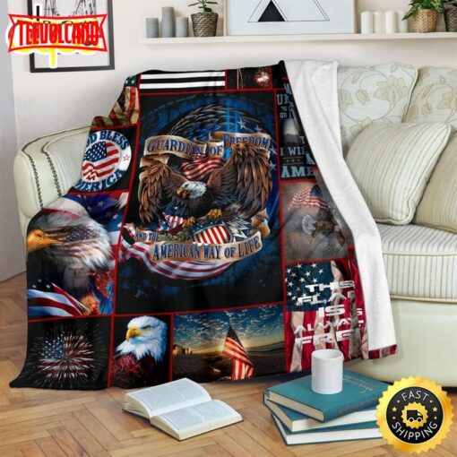 Guardian Of Freedom And The American Way Of Life Fleece Throw Blanket