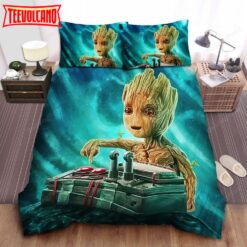 Guardians Of The Galaxy Cute Baby Groot And The Anulax Bomb Illustration Bedding Sets