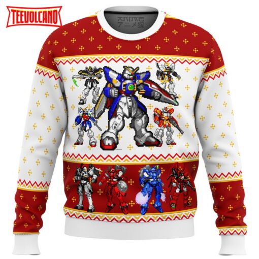 Gundam Wing Sprites Ugly Christmas Sweater