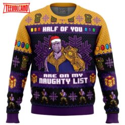 Half of You Are On The Naughty List Thanos Marvel Ugly Christmas Sweater