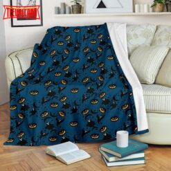 Halloween Pattern Black Bat Sherpa Blanket Halloween Adult Blanket