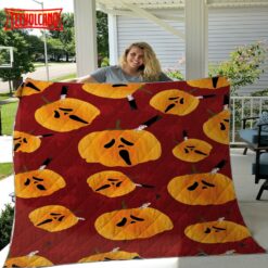 Halloween Pumpkin Sherpa Blanket – Pumpkin Throw Blanket – Halloween Throw