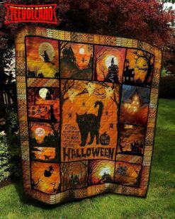 Halloween Witch Black Cat Sherpa Blanket – Sherpa Blanket – Halloween Throw