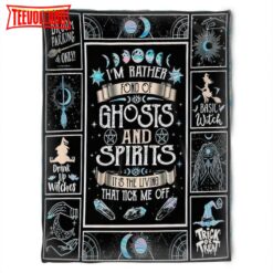 Halloween Witch Ghosts Spirit Sherpa Blanket Halloween Adult Blanket, Halloween Gift