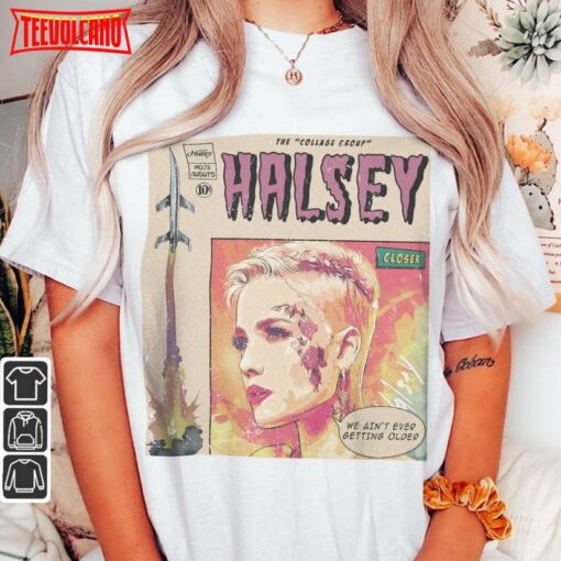 Halsey Comic 90S Vintage Merch Book Art Closer Collage Album World Tour T Shirt