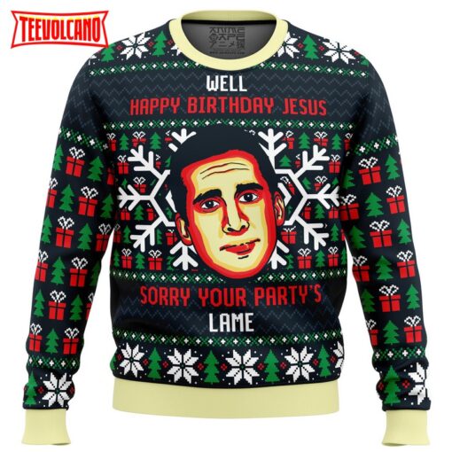 Happy Birthday Jesus Funny The Office Ugly Christmas Sweater