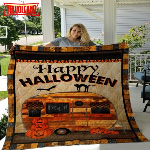 Happy Halloween Blanket – Halloween Sherpa Throw – Blanket Halloween Adult Throw