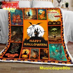 Happy Halloween Pumpkin Halloween Sofa Fleece Throw Blanket